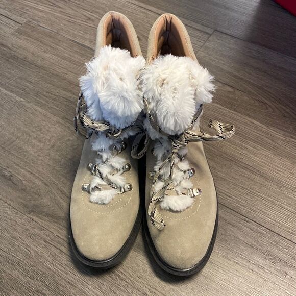 Sam Edelman Darrah 2 Tan Suede Lace Up Ankle Boots - Picture 2 of 8